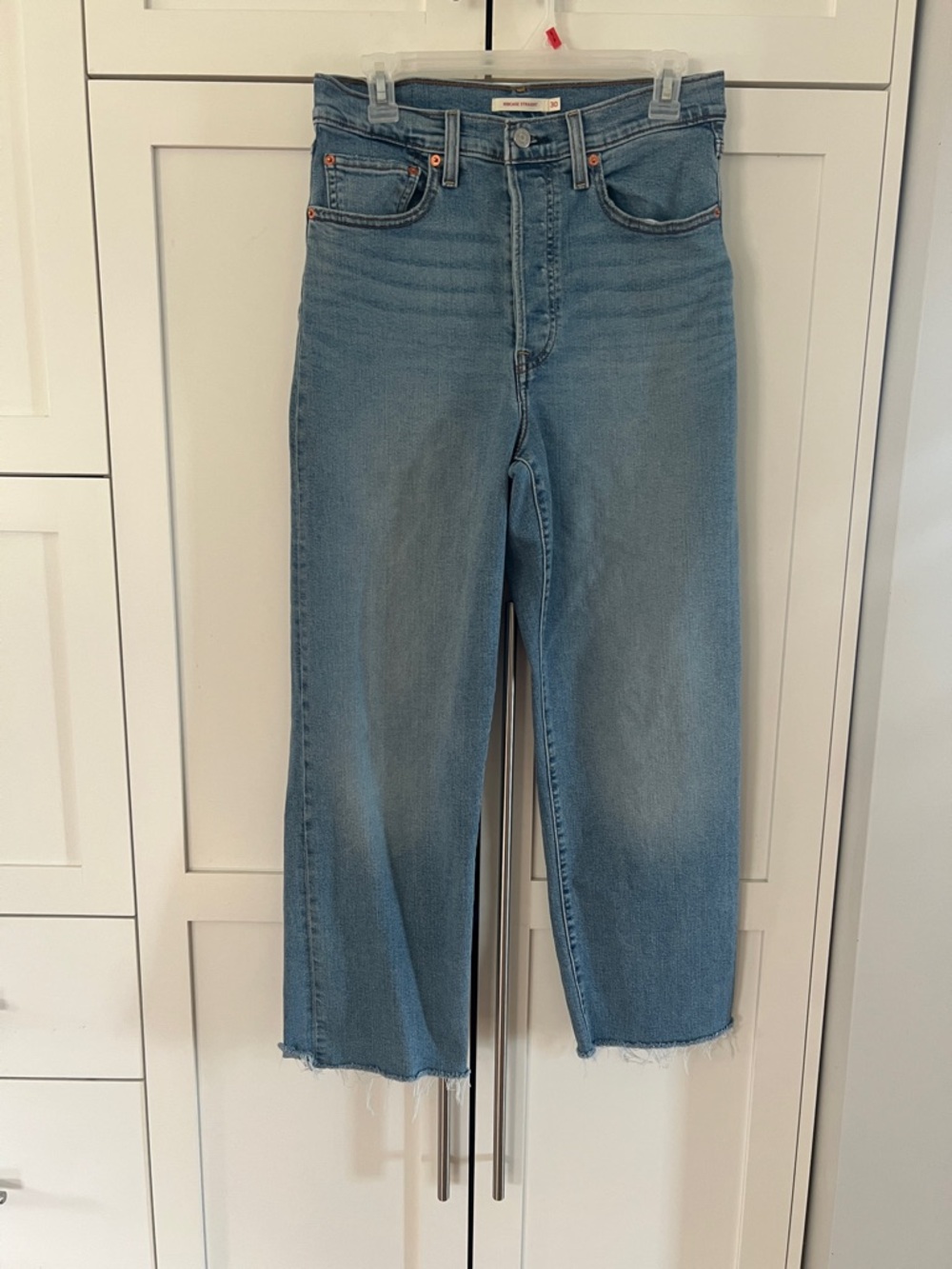 Levi’s Light Blue Ribcage Straight Crop Jeans